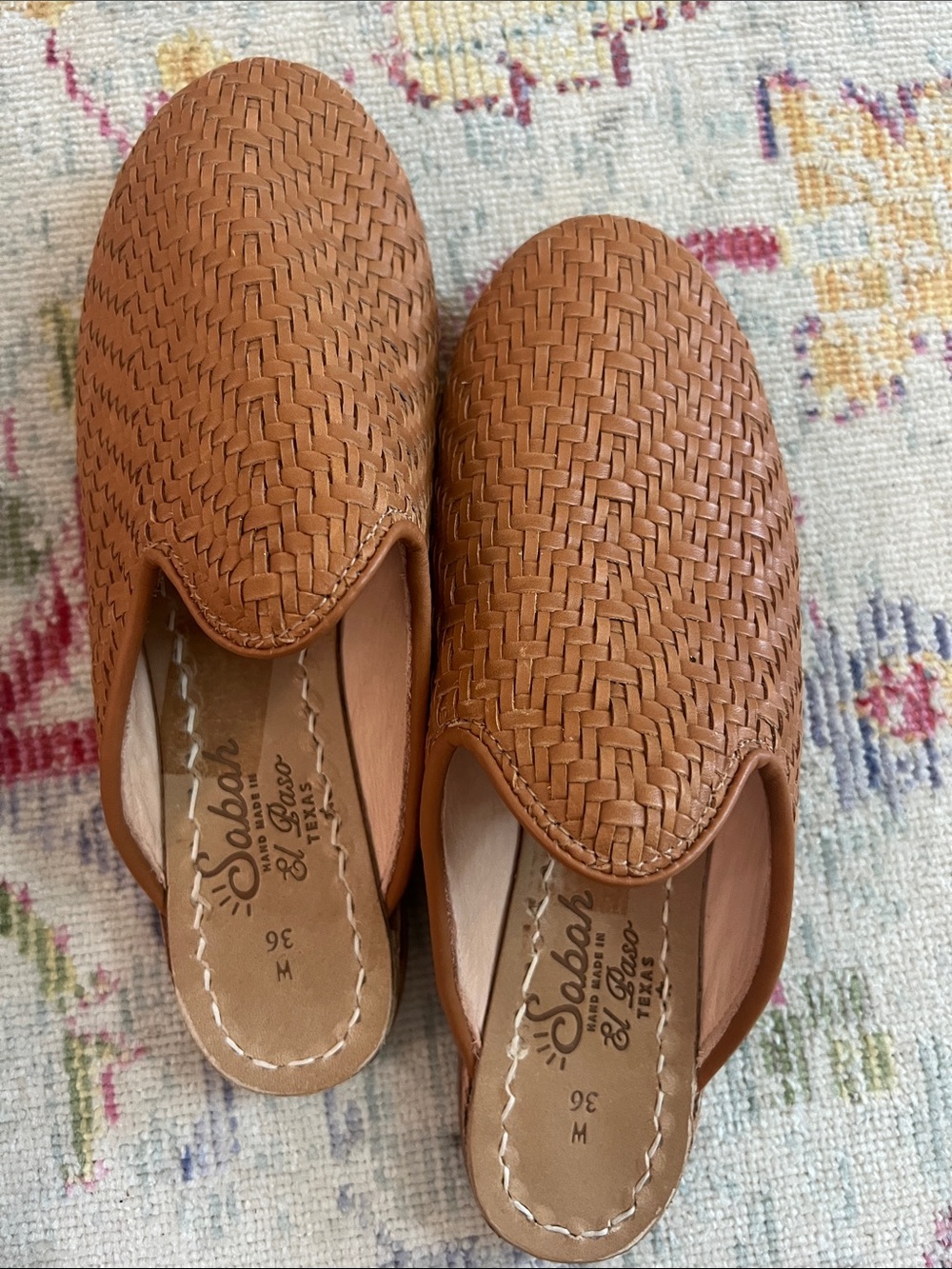 Sabah Woven Slip-On Mules in Cognac
